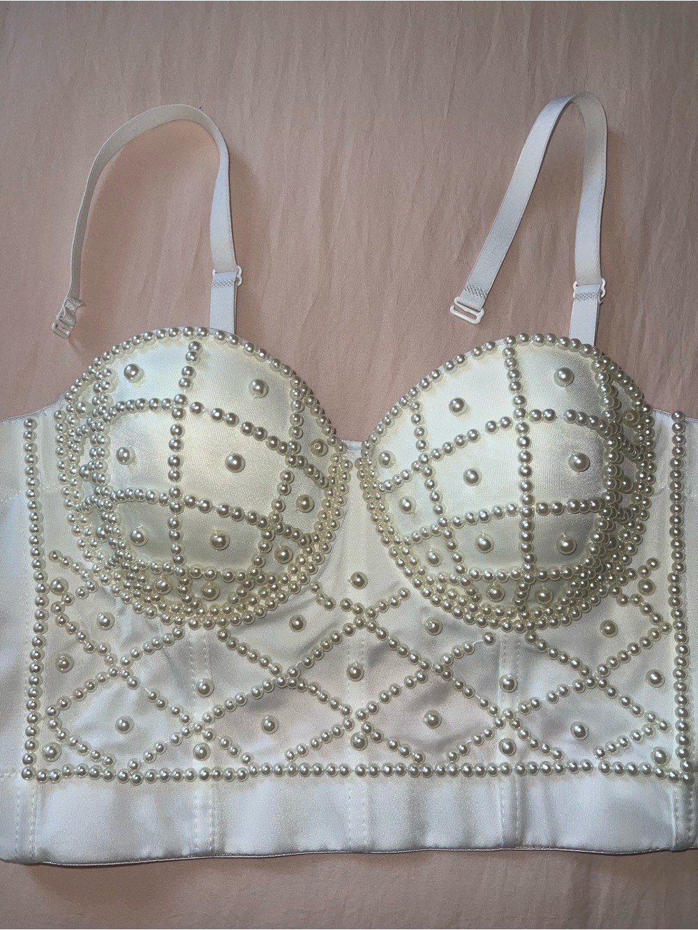 Pearl Bustier Cropped Top - Festival, Rave, Night Out Wear